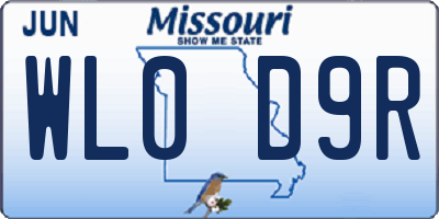 MO license plate WL0D9R
