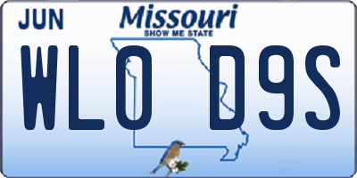MO license plate WL0D9S