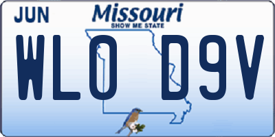 MO license plate WL0D9V
