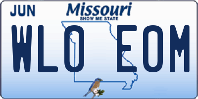 MO license plate WL0E0M