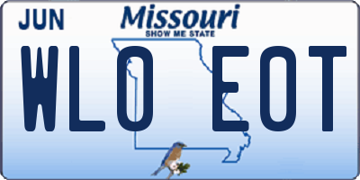 MO license plate WL0E0T