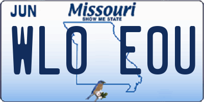 MO license plate WL0E0U