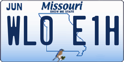 MO license plate WL0E1H