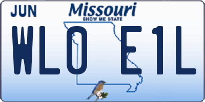 MO license plate WL0E1L