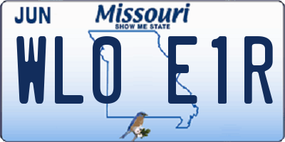 MO license plate WL0E1R