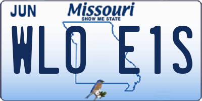 MO license plate WL0E1S