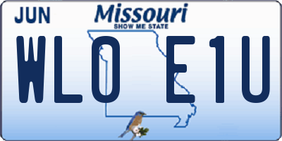 MO license plate WL0E1U