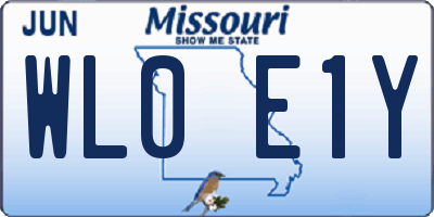 MO license plate WL0E1Y