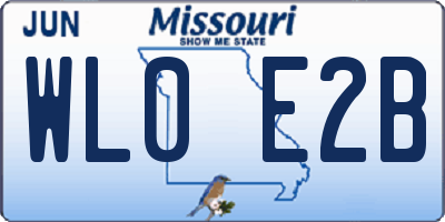 MO license plate WL0E2B