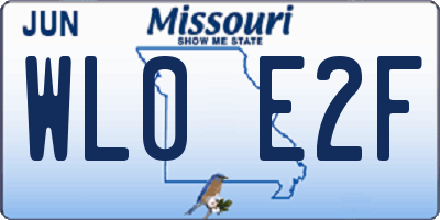 MO license plate WL0E2F