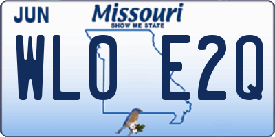 MO license plate WL0E2Q