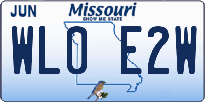 MO license plate WL0E2W