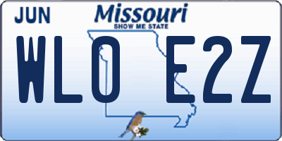 MO license plate WL0E2Z