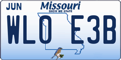 MO license plate WL0E3B