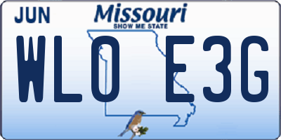 MO license plate WL0E3G