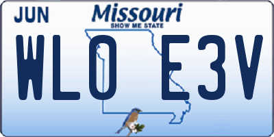 MO license plate WL0E3V