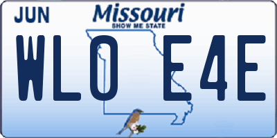 MO license plate WL0E4E