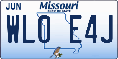 MO license plate WL0E4J
