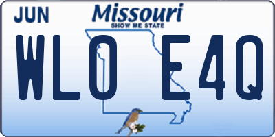 MO license plate WL0E4Q