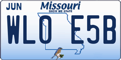 MO license plate WL0E5B