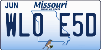 MO license plate WL0E5D