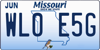 MO license plate WL0E5G