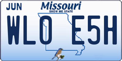 MO license plate WL0E5H