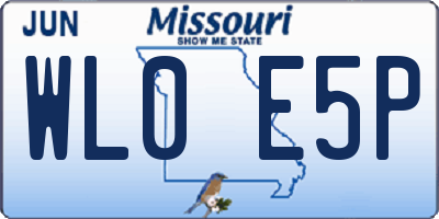 MO license plate WL0E5P