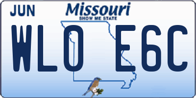 MO license plate WL0E6C