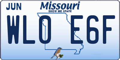 MO license plate WL0E6F