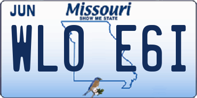 MO license plate WL0E6I