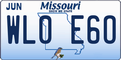 MO license plate WL0E6O