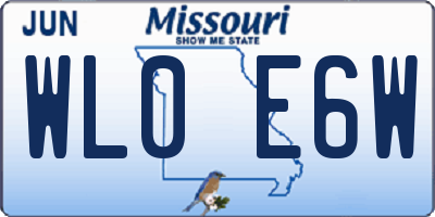 MO license plate WL0E6W