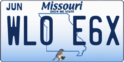 MO license plate WL0E6X