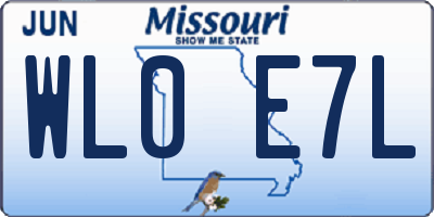MO license plate WL0E7L