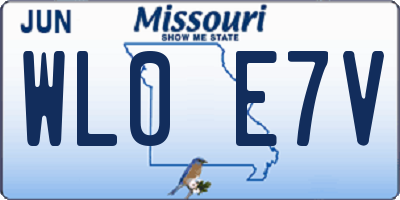 MO license plate WL0E7V