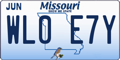 MO license plate WL0E7Y