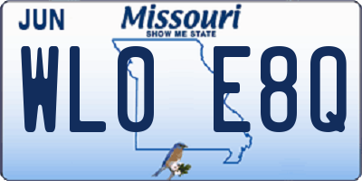 MO license plate WL0E8Q