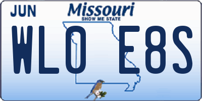 MO license plate WL0E8S