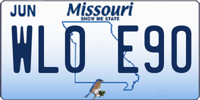 MO license plate WL0E9O