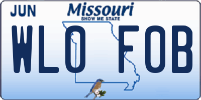 MO license plate WL0F0B