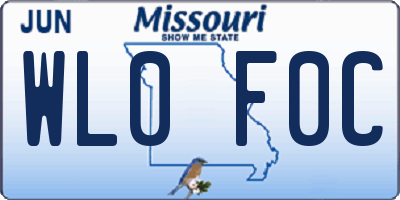 MO license plate WL0F0C