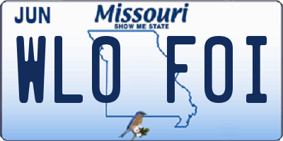 MO license plate WL0F0I