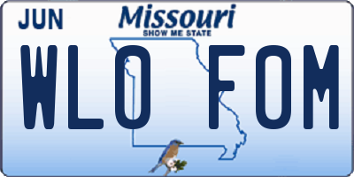 MO license plate WL0F0M