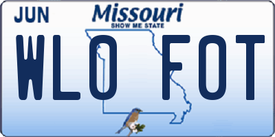 MO license plate WL0F0T