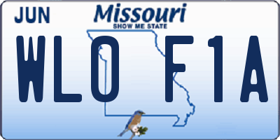 MO license plate WL0F1A