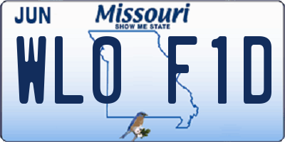 MO license plate WL0F1D