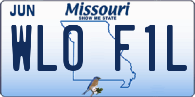 MO license plate WL0F1L