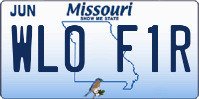 MO license plate WL0F1R