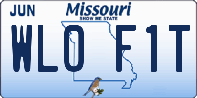 MO license plate WL0F1T